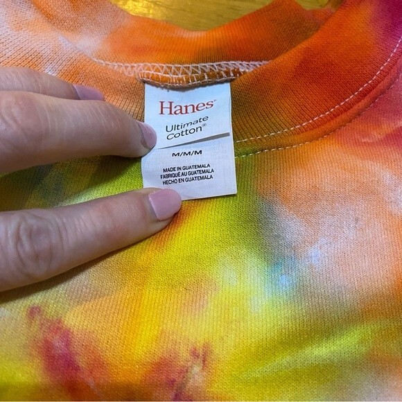 BRAND NEW Red Green Yellow Orange Tie Dye Crewneck - Picture 3 of 3